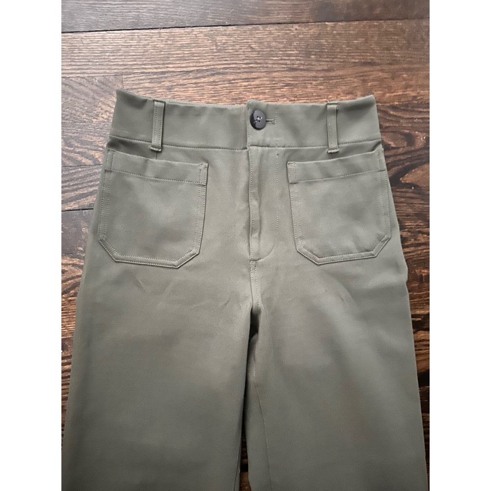 Maeve Colette Wide Leg Pants Women 26 Olive Green High Rise Pocket Ponte - Picture 3 of 8